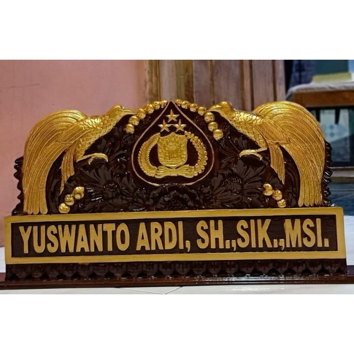 PAPAN NAMA / PAPAN NAMA KAYU / PAPAN NAMA MEJA UKIR / KAYU JATI
