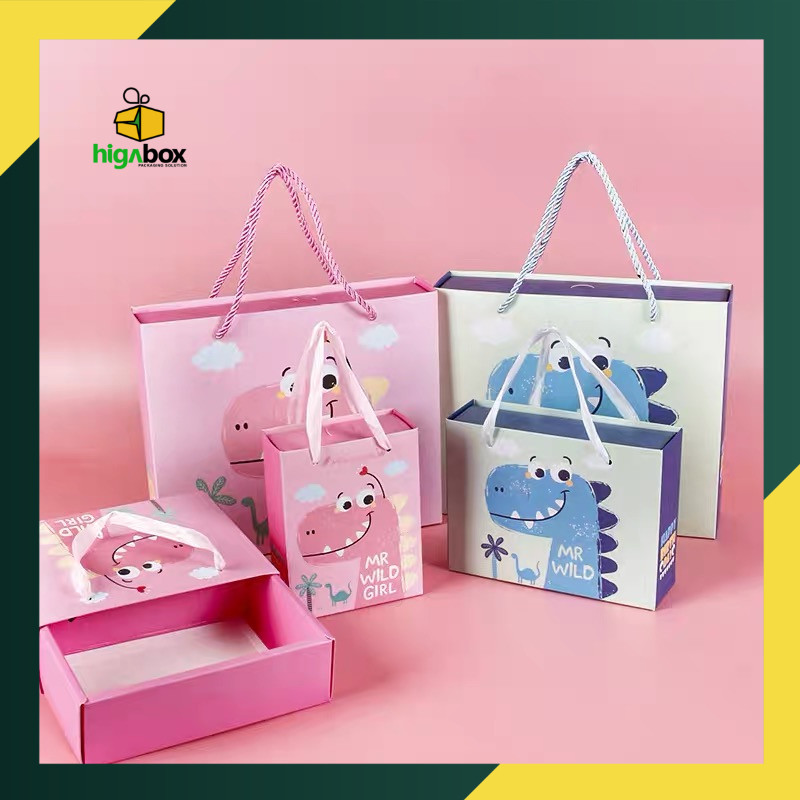 

Paper bag Box snack Ulang Tahun anak / kotak snack Ulang tahun anak / Paperbag Box Set Motif Dino Saurus / Giftbox Set Hampers / Box Kado | CC13 - CC14