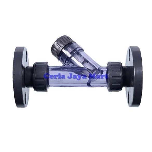Y Strainer PVC Clear 3/4" Flange JIS10k / Y Strainer Bening DN 20 Transparan 3/4" / Strainer PVC Cle