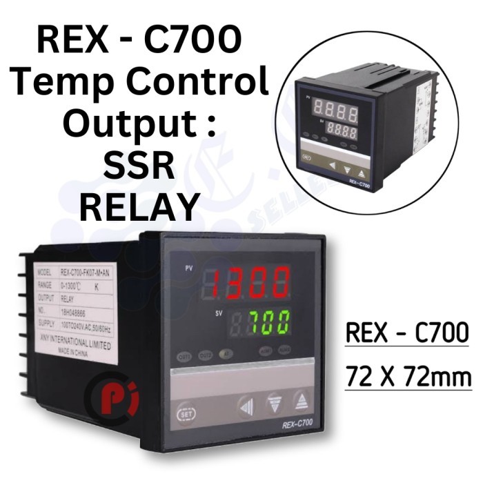 REX-C700 PID Temperature Controller 220V Modul Pengontrol Suhu Output SSR / Relay Input Thermocouple