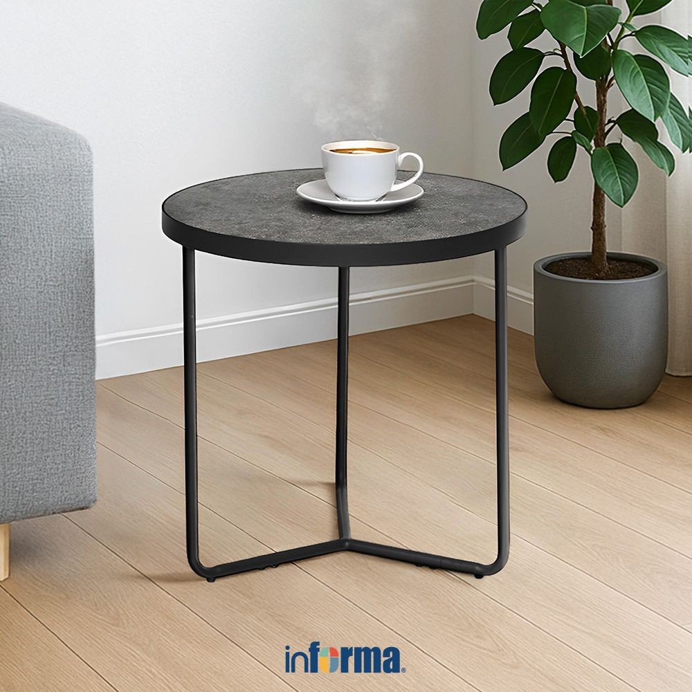 Informa Martian Meja Sisi H50 - Abu-Abu End Table Meja Kecil Aesthetic Meja Samping Serbaguna Small 