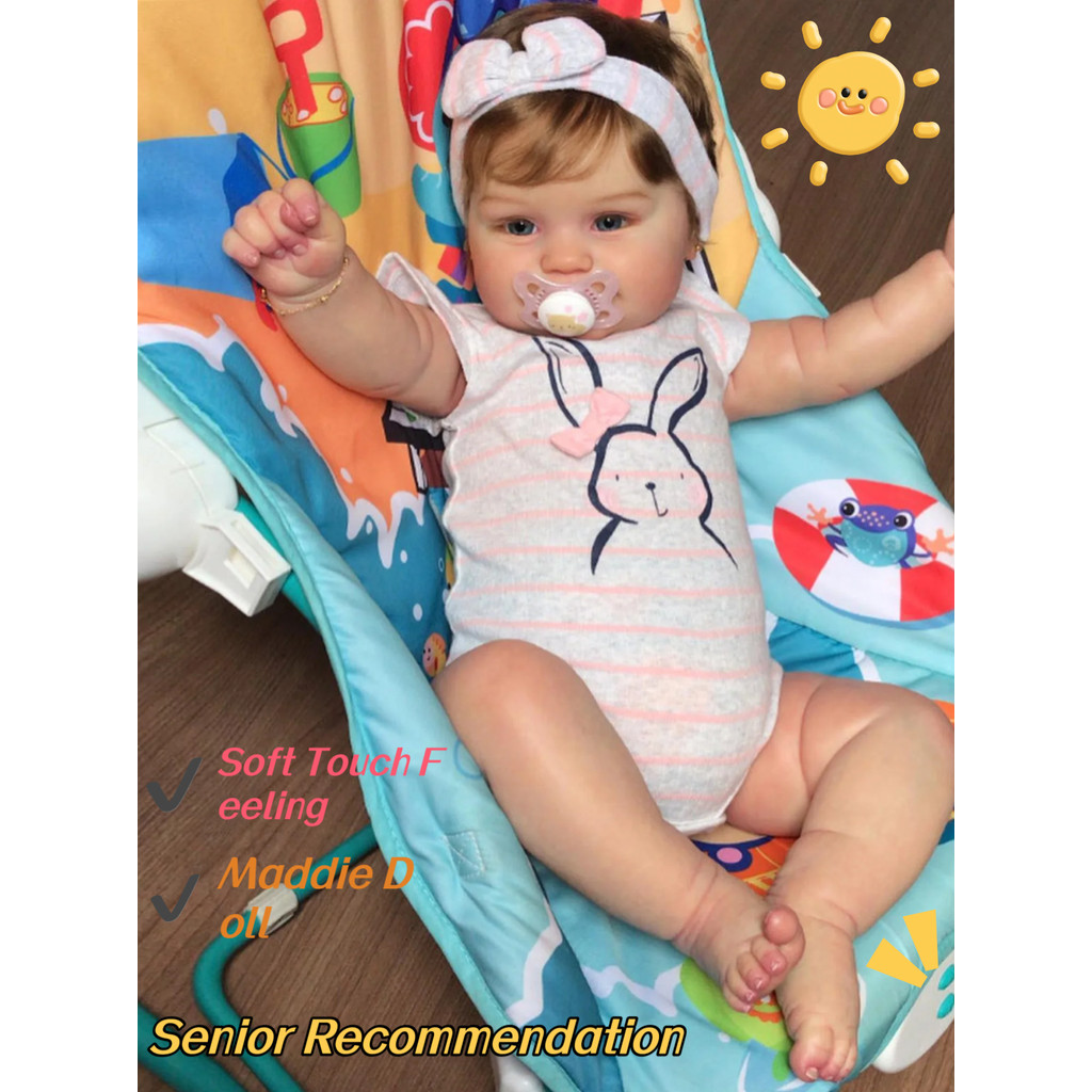 

18 Inch Maddie Lifelike Reborn Baby Doll Handmade Soft Touch Feeling кукла реборн Cloth Body Nwborn Baby Doll For Children Toys