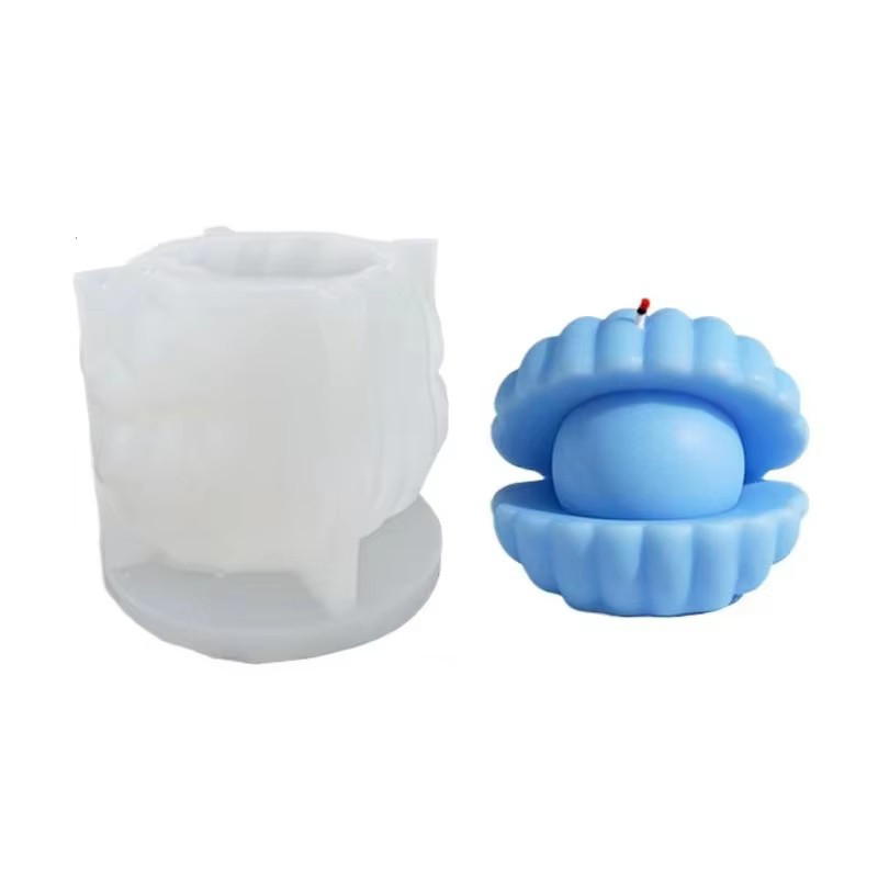 

Large 3D pearl shell candle silicone mold DIY shell crafts gypsum resin cement mold handmade soap chocolate ice making tool