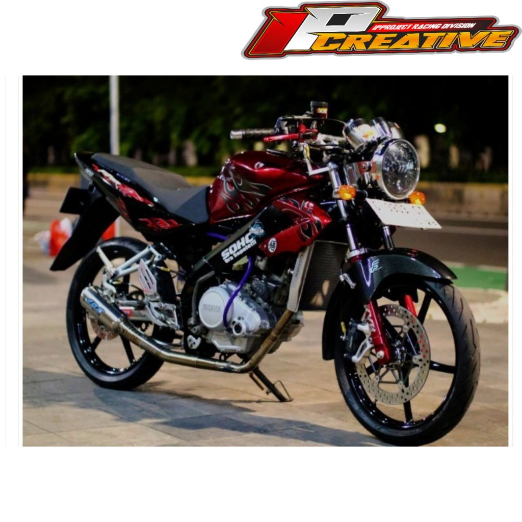 Striping Sticker YAMAHA Vixion Old Transparan Polet Bening All Lis Variasi Design Api