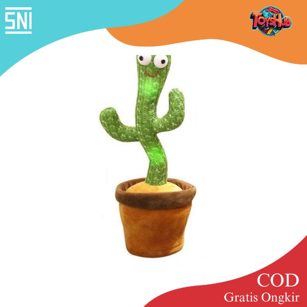 ToysHub Mainan Anak KAKTUS HIJAU KAKTUS DANCING Kaktus Joget kaktus Goyang Bicara Cactus Boneka Kakt