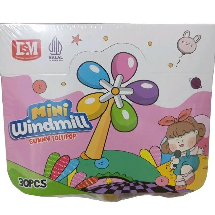 

Mini Windmill Gummy Lollipop Kincir DSM 1 box isi 30 pcs Candy Snack ANEKA RASA HALAL