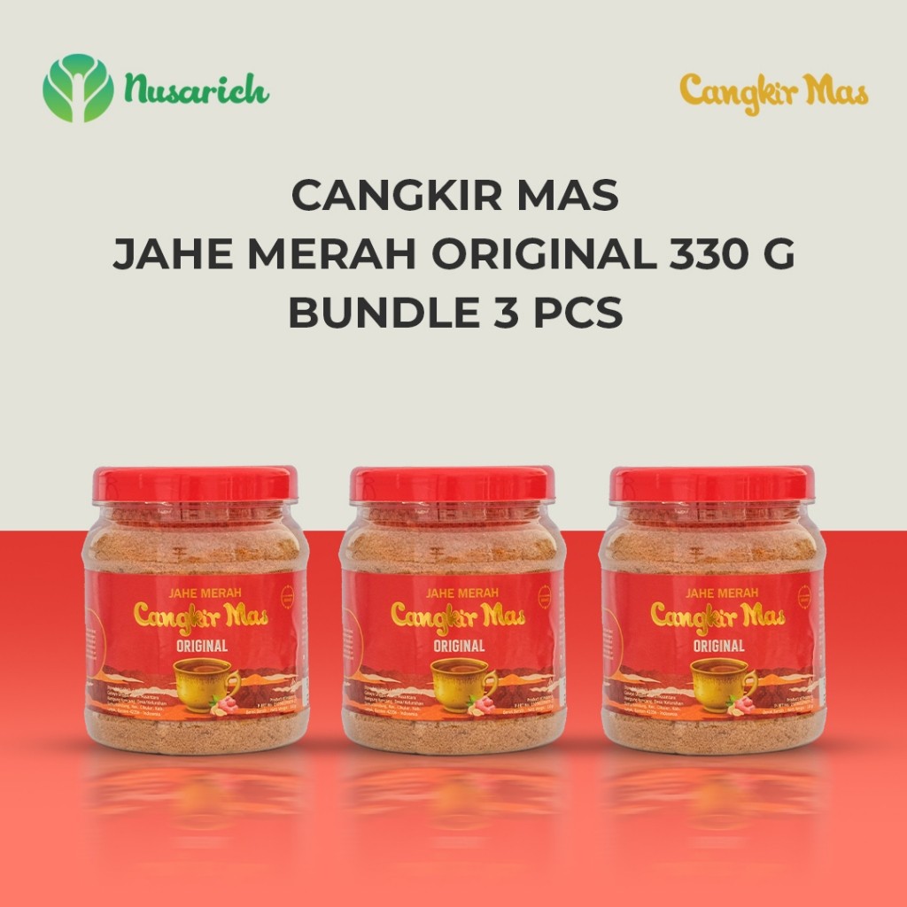 

Cangkir Mas Jahe Merah Original 330 Gram Paket Isi 3