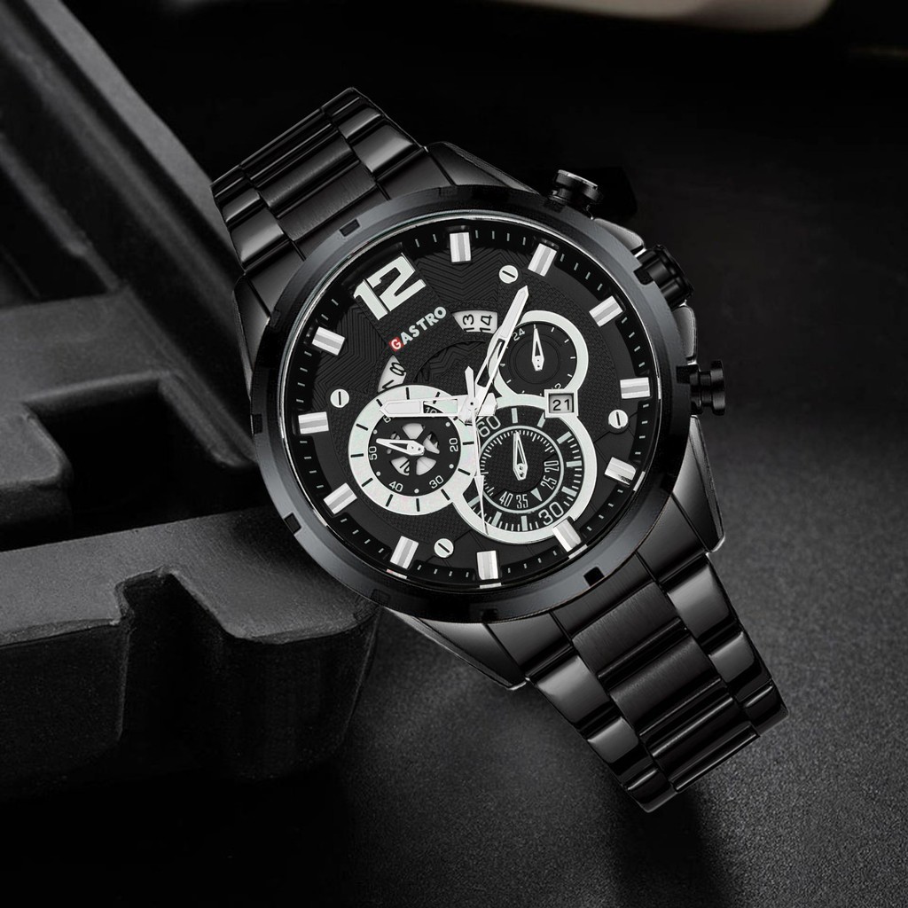 LIVE Jam Tangan  Jam Tangan Pria Gastro 11596B Rantai Stainless Steel Water Resistant 3 ATM