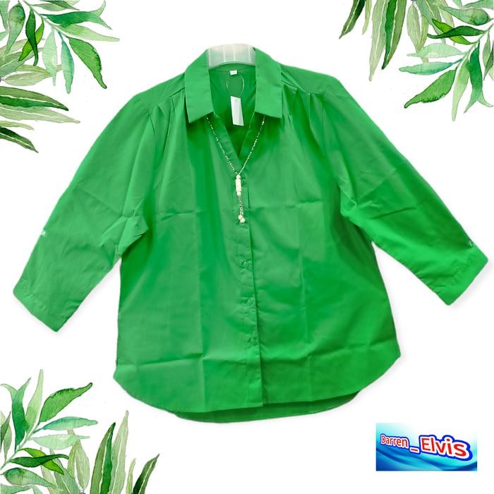 ATASAN WANITA HIJAU DAUN POLOS - No.3