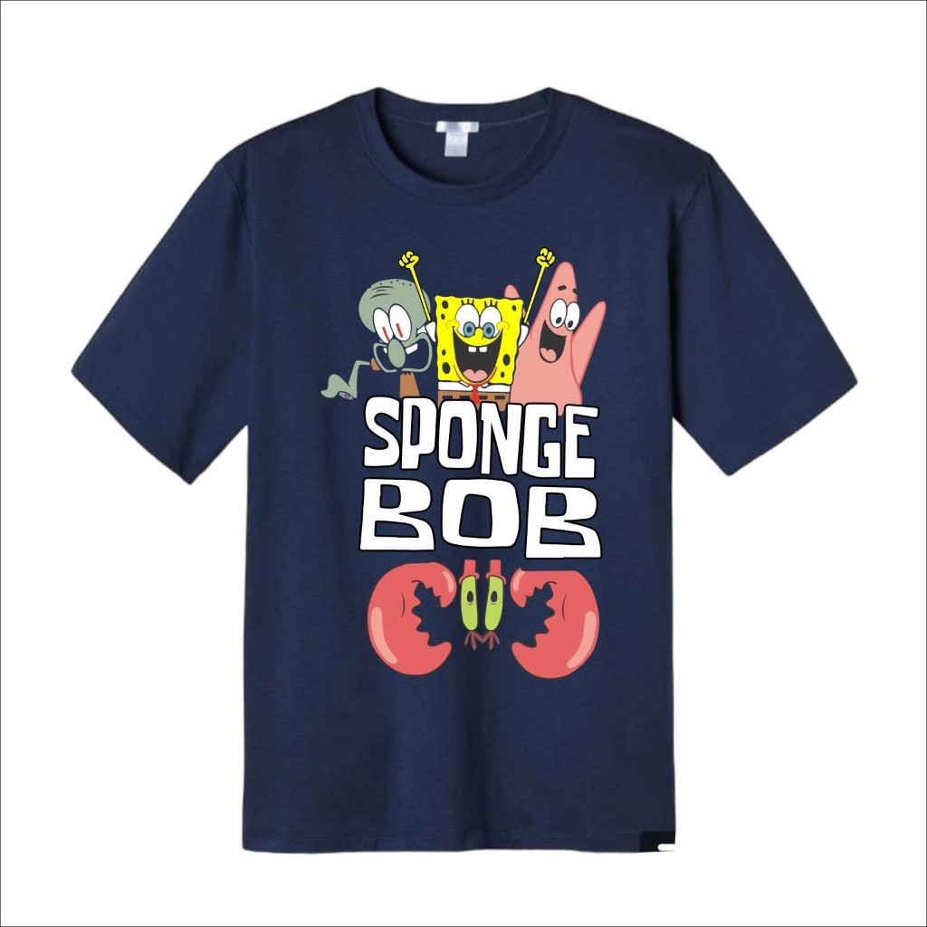 JL KIDS Baju Kaos Anak Kartun Spongebob Squarepants Usia 1-10 Tahun Bahan Adem Katun Combed 30s Fash