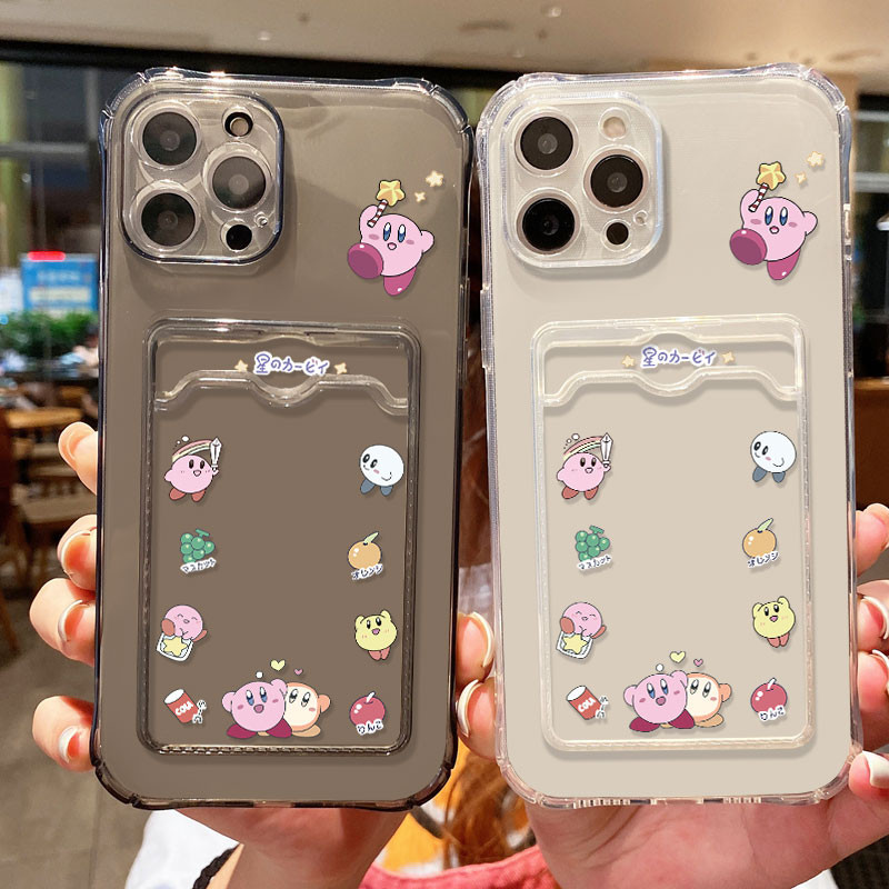 Casing The Lovable Kirby Phone Case Holdder Casing  Anti-Dust Clear Shockproof Card Holder Cover for