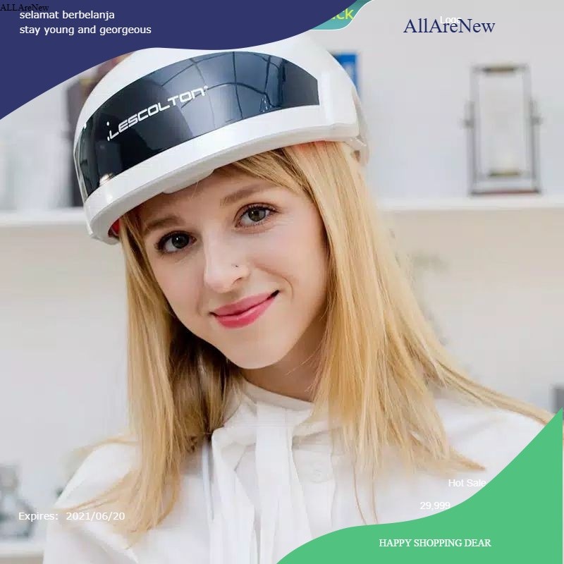 lescolton LS-D601 hair regrowth helmet lescolton helm penumbuh rambut laser infrared 650nm penumbuh 