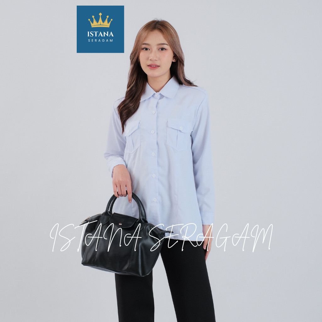 I5 PREMIUM Baju Dinas Putih Pns Wanita Kemeja PDH LUXURY Putih PNS Cewek Kemeja Putih PNS Wanita Baj