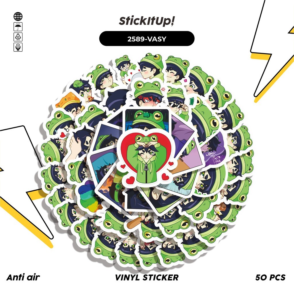 

COD✨ 50 Pcs Stiker Pack FUNNY CHARACTER VASYA CUTE Lucu Aesthetic Vynil Waterproof untuk Freebies Sticker Buku Journal Casing HP Laptop