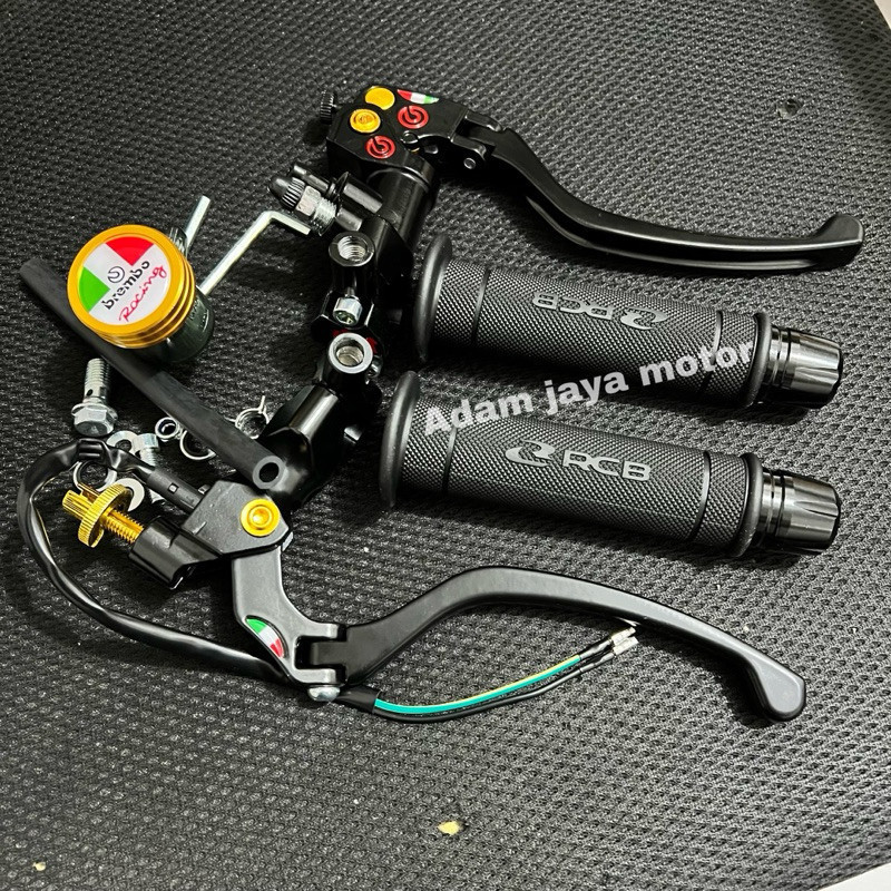 PAKET MASTER REM MODEL IZUMI ORIGINAL 100% + HANDGRIP RCB HG55 ORIGINAL 100% + JALU STANG FULL CNC U