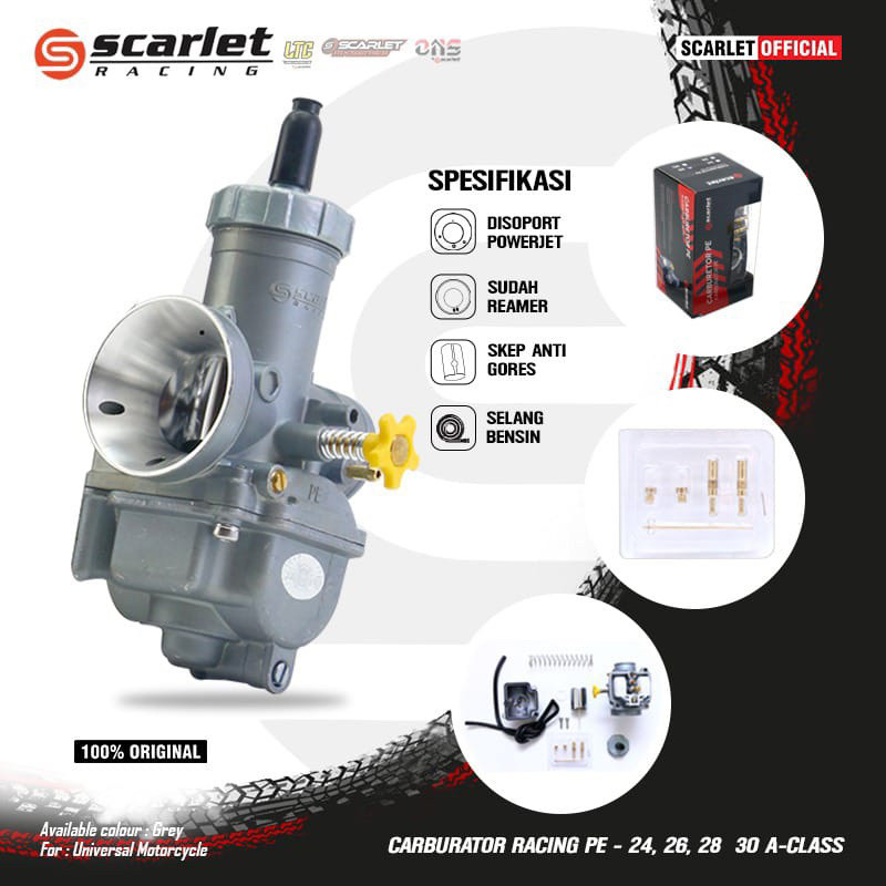 # karbulator pe 24 26 28 30 karbu pe racing karbu pe scarlet keihin rizoma Termurah