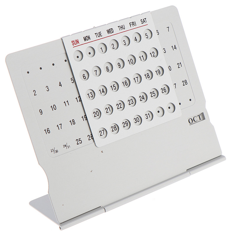 

New Adjustable Super Perpetual Calendar Stainless Steel Office Desktop Calendar Home Room Decoration Supplies intelligent toys