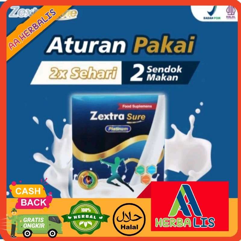 Zextra Sure Platinum Susu Vitamin Tulang Dan Sendi Import Usa Original 1 BOX KOTAK ISI 10 SACHET ZEX