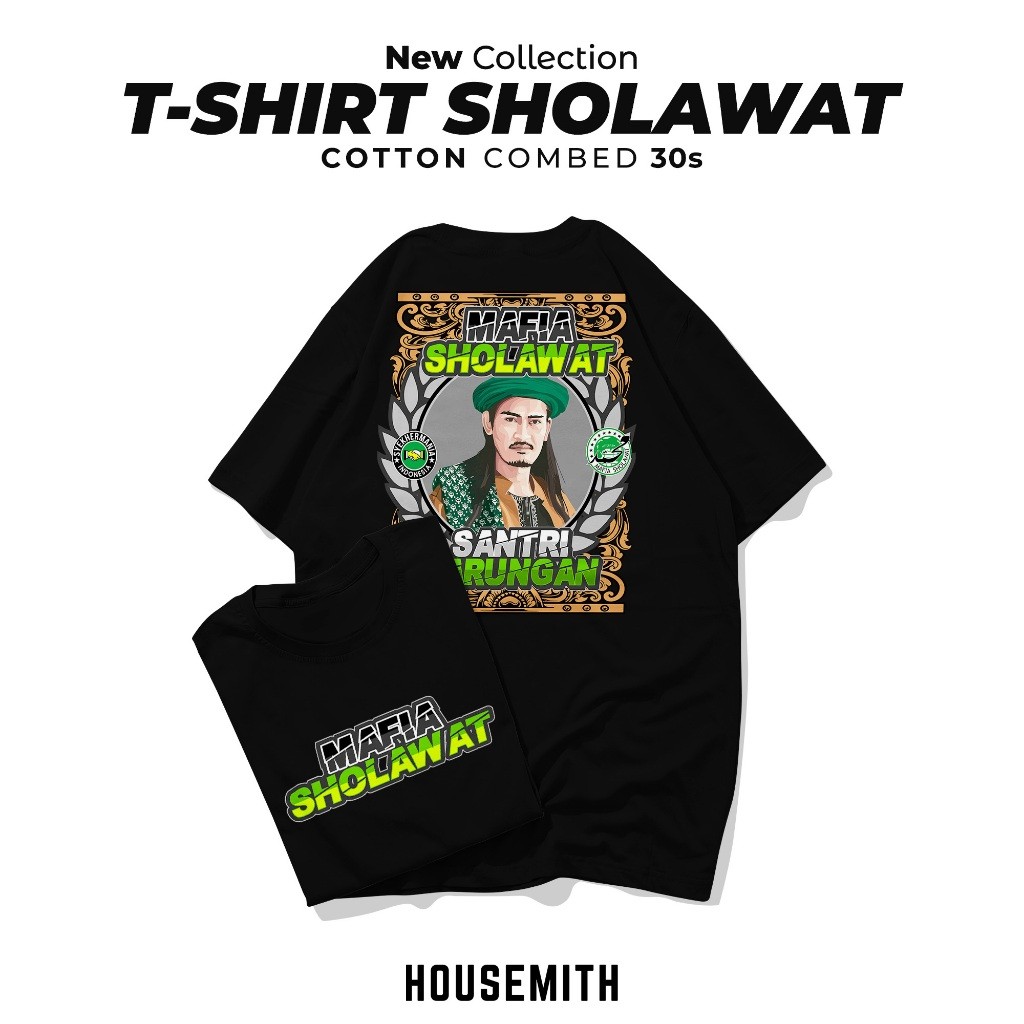 Kaos Mafia Sholawat V4 -  Mafia Sholawat NU - Kaos Pendek Sholawat - Kaos Santri - Kaos Mafis Jawa -