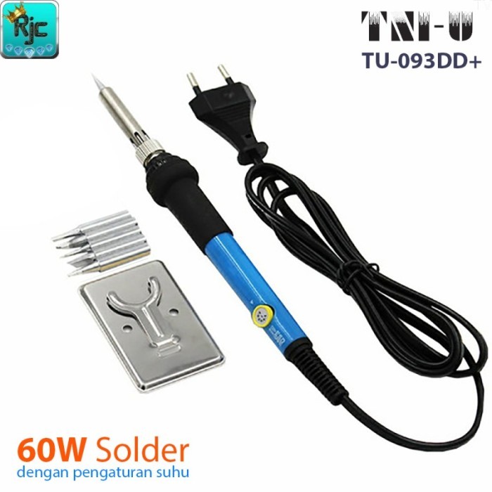 AMD99 Solder TNI-U TU-093DD+ 60W 6 Mata Soldering Iron 60Watt +Bonus Dudukan
