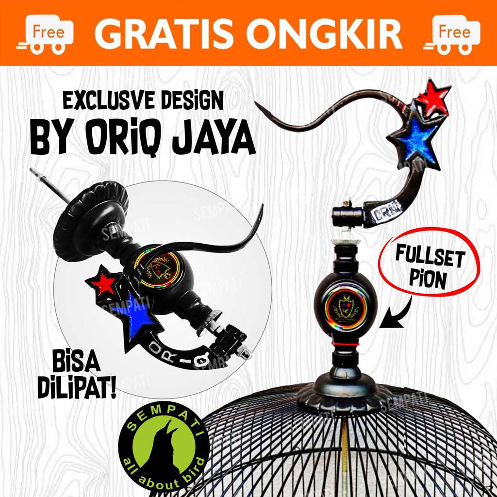 Ha SEMPATI GANTUNGAN LIPAT ORIQ JAYA PION BESI ALUMUNIUM SANGKAR KANDANG BURUNG LOVEBIRD LOVE BIRD