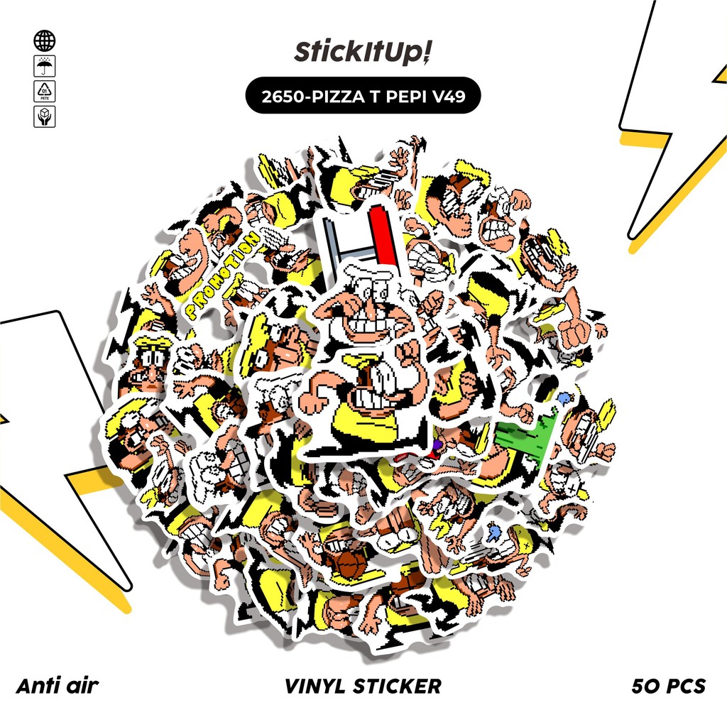 

COD✨ 50 Pcs Stiker PIZZA T PEPI V49 Lucu Anti Air Untuk Dekorasi Notebook Sepeda Skateboard Handphone DIY