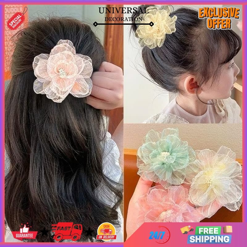 UD - JEPIT RAMBUT ANAK MOTIF BUNGA BESAR TRANSPARAN / JEPITAN RAMBUT BUNGA / JEPITAN RAMBUT BUNGA SI