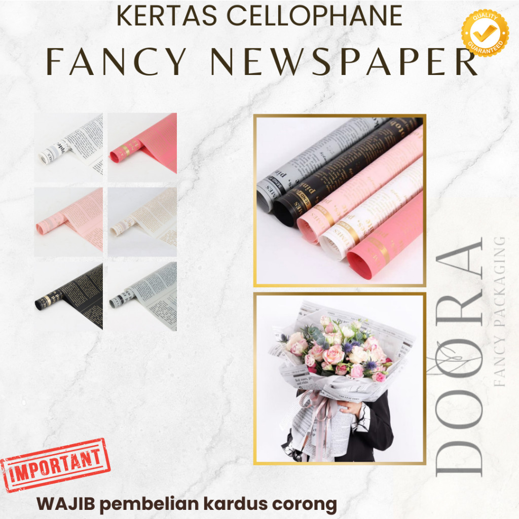 

Kertas Cellophane Buket Bunga Newspaper Fancy [20lembar]