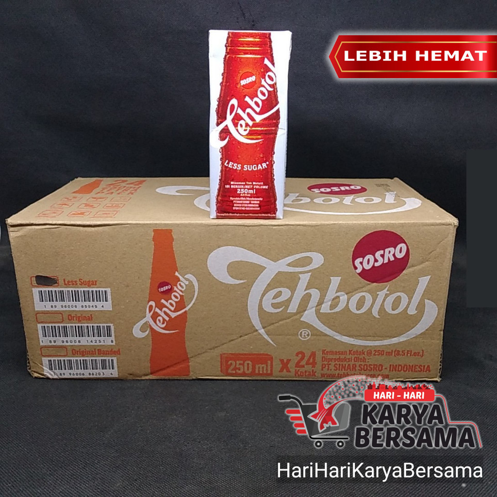 

MINUMAN TEH BOTOL SOSRO LESS SUGAR PER CARTON ISI 24'S X 250ML