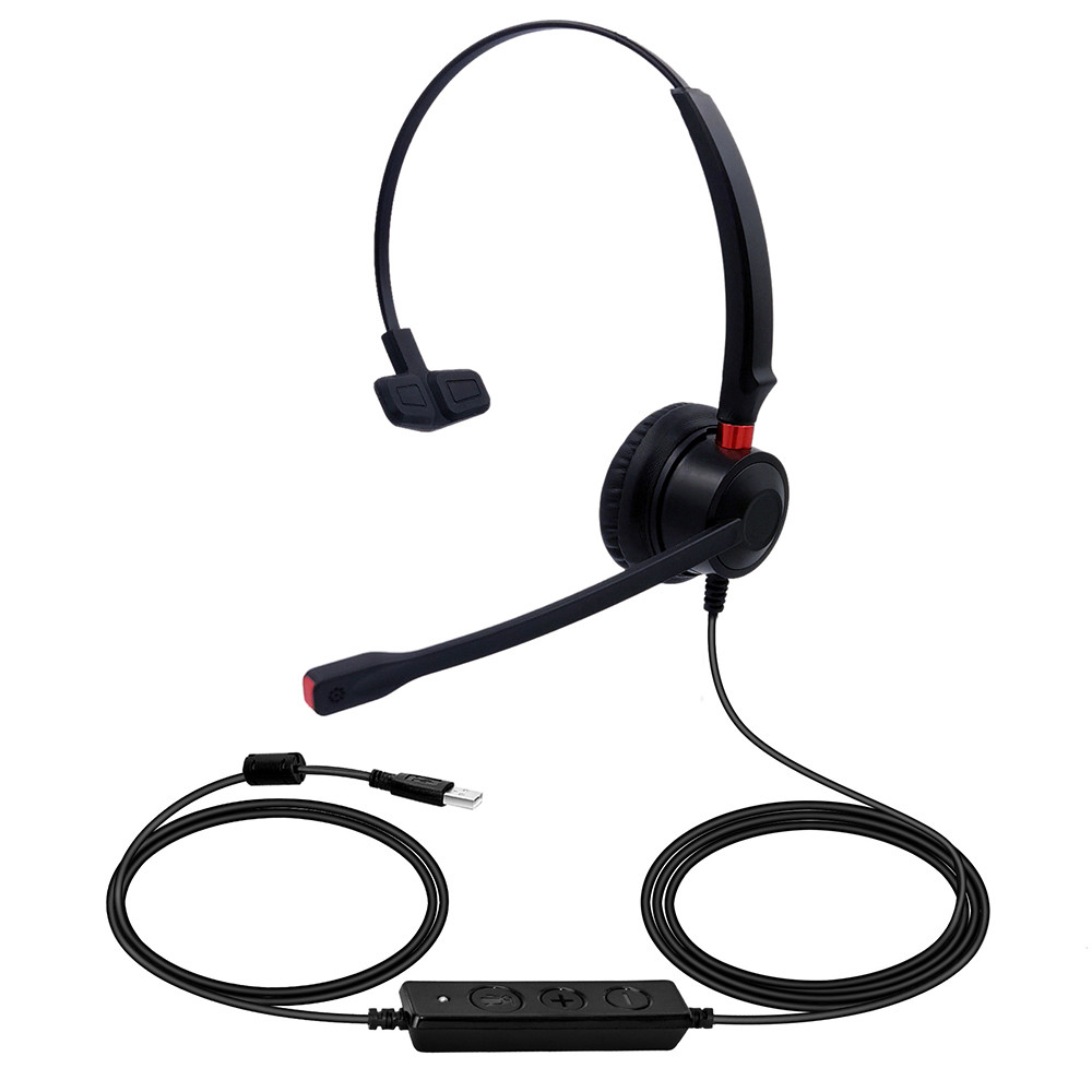 USB Wired Computer Headset with Microphone Noise-reduction Universal Office Call Center Headphone Si