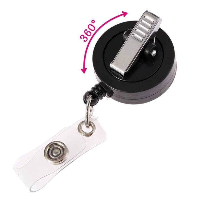 

New 360 Degrees Crocodile Retractable Badge Holder Anti-Lost Clip Rhinestone Badge Reel Nurse Display ID Name Card Badge Holder