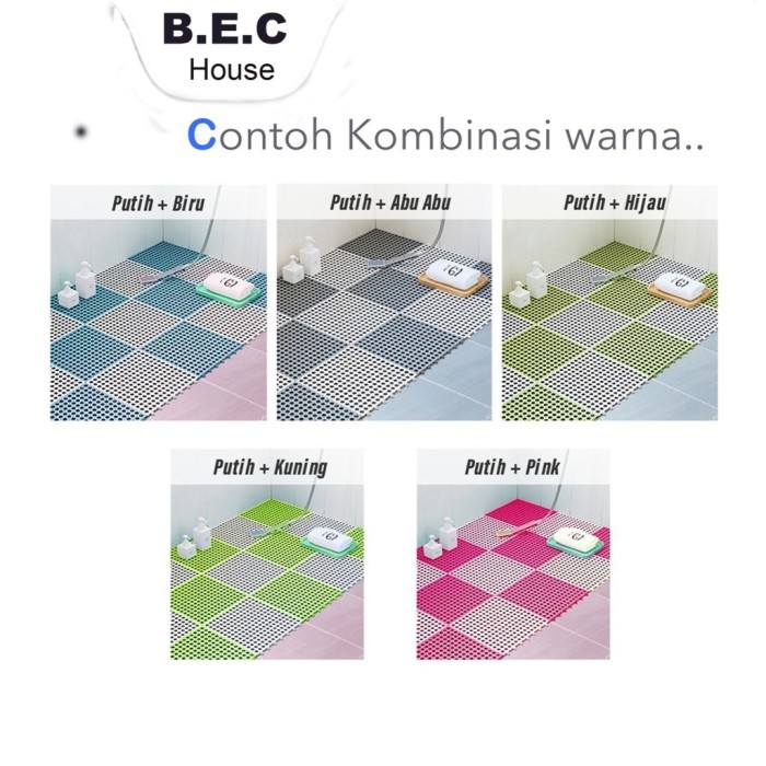 POLKADOT Karpet Anti Slip Keset Kamar Mandi PVC Karpet Anti Licin