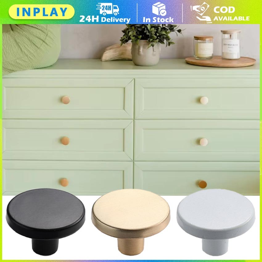 Handle Lemari Pintu Laci Bulat / Tarikan Pintu Laci 30mm / Gagang Lemari Solid Brass Warna Gold