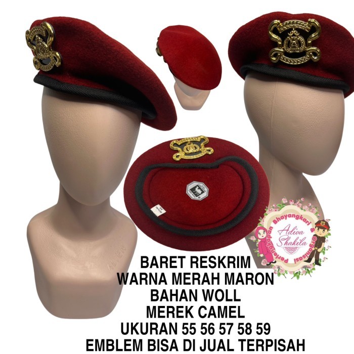 BEST SELLER BARET RESKRIM MERAH - BARET SAJA