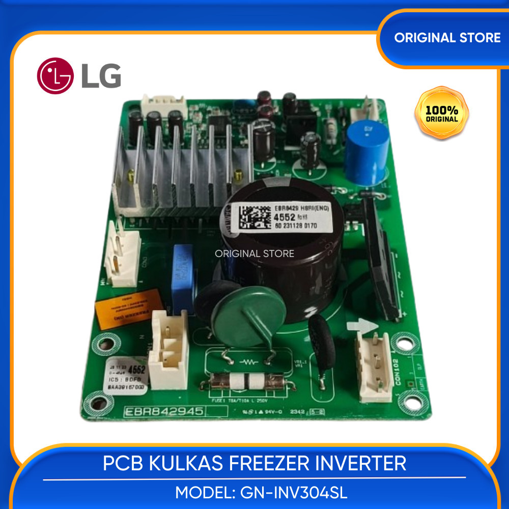 MODUL PCB KULKAS FREZEER INVERTER LG EBR80986323 MODEL GN-INV304SLPART  PAKAI COMPRESSOR BMG089NHMV