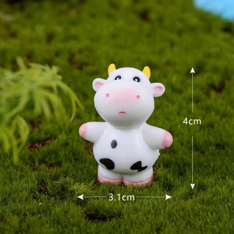 MAINAN MINIATUR HEWAN SAPI PAJANGAN MOBIL DEKORASI TOPPER KUE LUCU - SAPI 2