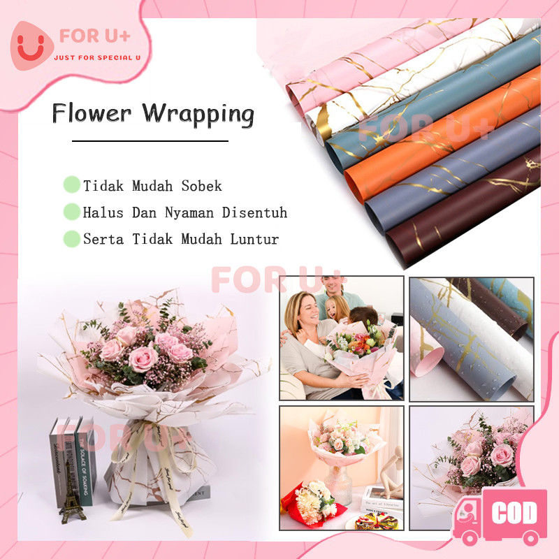 

20 LEMBAR Kertas Buket Gold Marble / Flower Wrapping Kertas