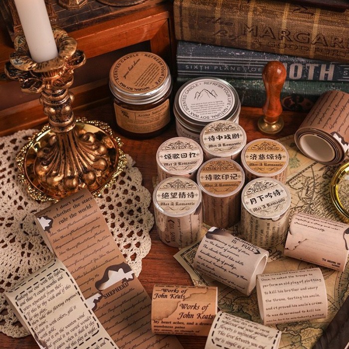 

Washi Tape Masking Tape Vintage Roll Journal Scrapbook Sticker ROMANTIC FAIRYTALE EDITION Gwiyeo