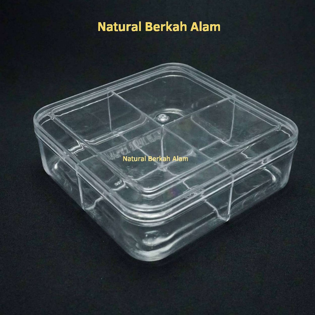 Toples Kue 500 Gr Sekat 4 Kotak / Toples Kue / Toples Acrilic / Toples Kue Kering / Toples Kue Lebar
