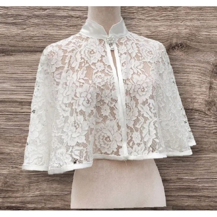 Outer Cape kerah Shanghai brukat pjg 50cm bisa custom (ZH171)