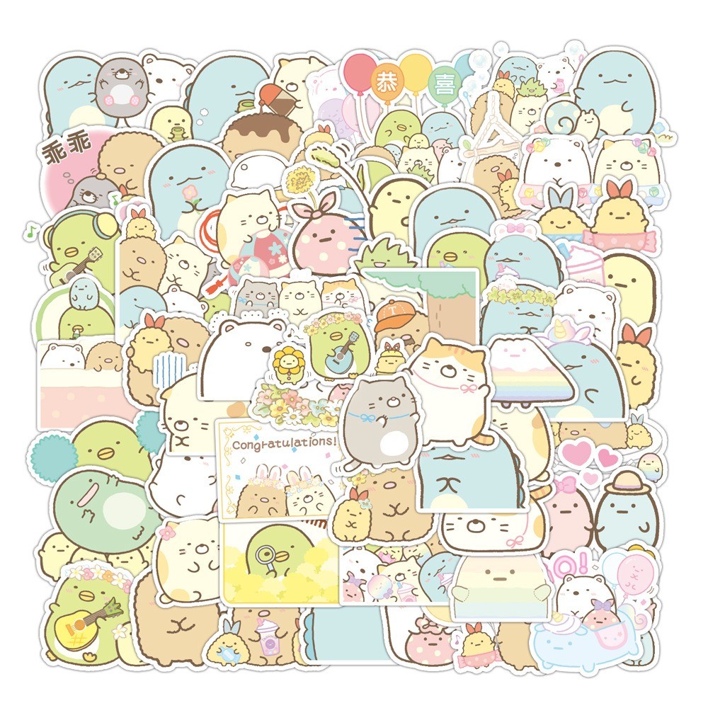 

60 Pcs Sticker Sumikko Gurashi Vinyl Waterproof untuk Tempelan Laptop Tumbler HP Koper DIY [16]