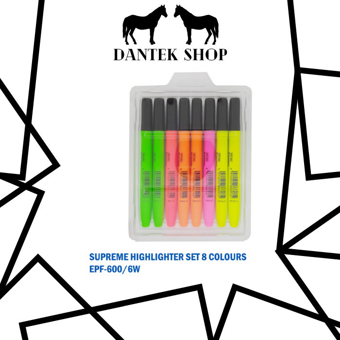 

Spidol Supreme Highlighter Marker Artline Set 8 Colours EPF-600/8W
