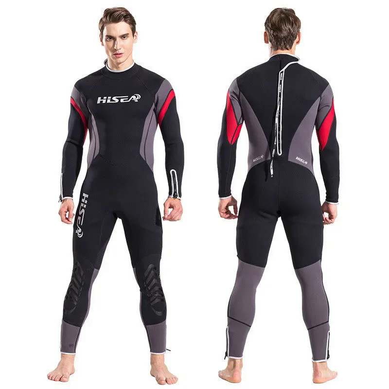 Hisea Setelan Menyelam Scuba Pria Pakaian Menyelam Scuba 3Mm Neoprene Pakaian Selam Renang Triathlon