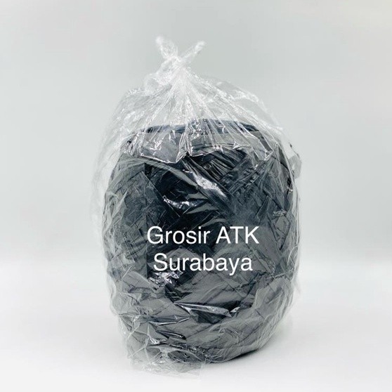 

( StaLand ) Tali Rafia Hitam Dua merak 8 Ons 800 Gram Gr