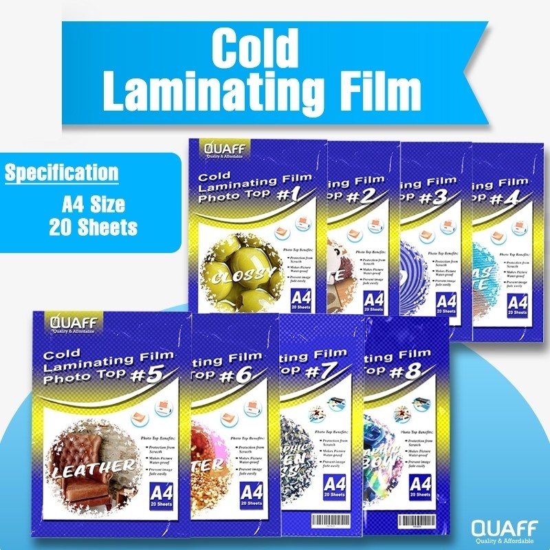 

Plastik Laminasi Dingin ukuran A4 (80micron) 20 lembar/Photo Top Cold Laminating Film