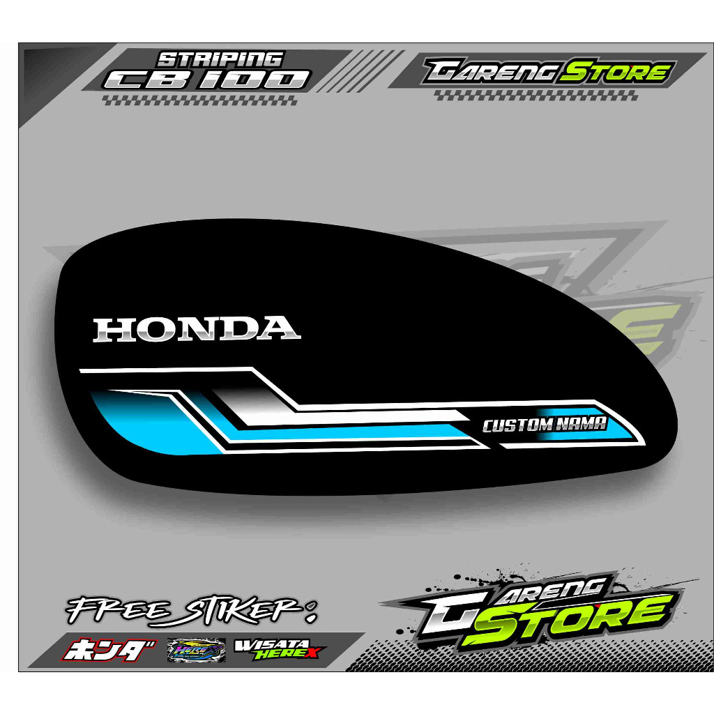 STRIPING VARIASI CB 100 HEREX / STICKER MOTOR CB 100 CUSTOM NAMA
