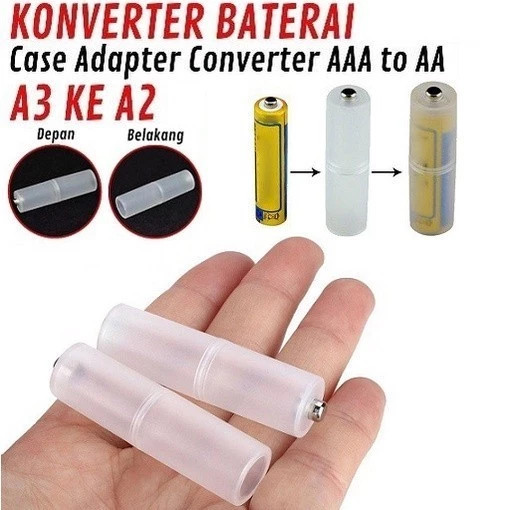 Adapter Converter Case Baterai A2 Ke A3 AAA ke AA AAA to AA Konverter Baterai Batre Batere Kotak Cas