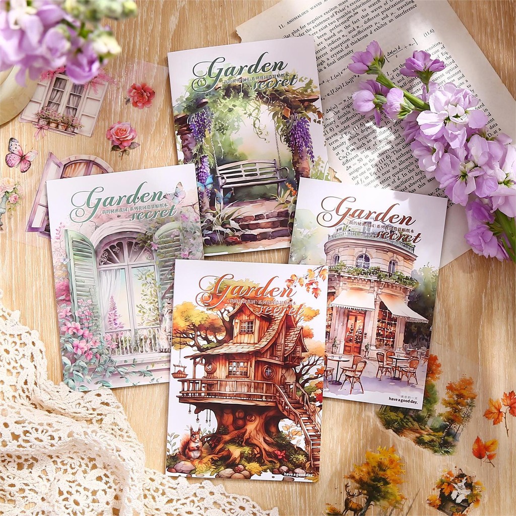 

20 Sheets Secret Garden Series Vintage Plant Flower Die Cutting Sticker Book Creative DIY Journal Collage Decor Stationery