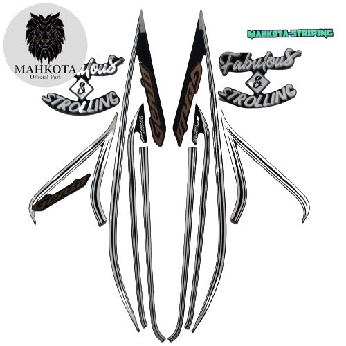 Striping Stiker Polet Sepeda Motor List BODY MOTOR HONDA GENIO 110 2022 FABULOUS HITAM Mahkota Stick