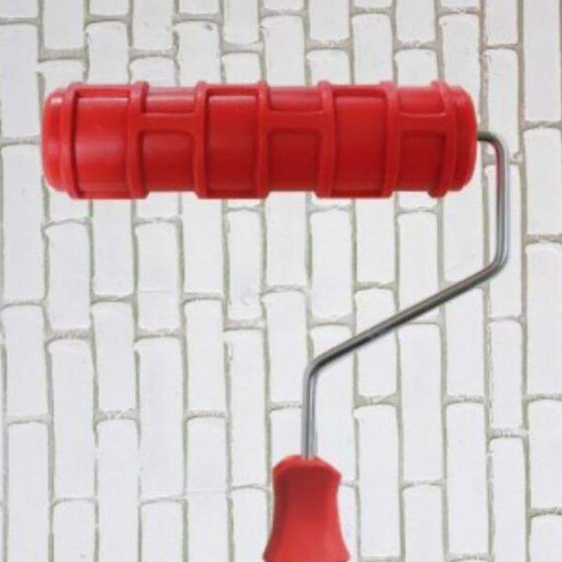 

7 Inch Brick Embossing Roller For Wall Decoration, Imitation Brick Pattern Embossing Cylinder Painting Roller With Rubber Handle